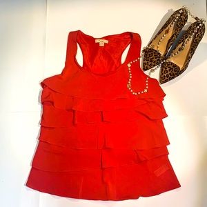 NWOT F21 Ruffled Red Top